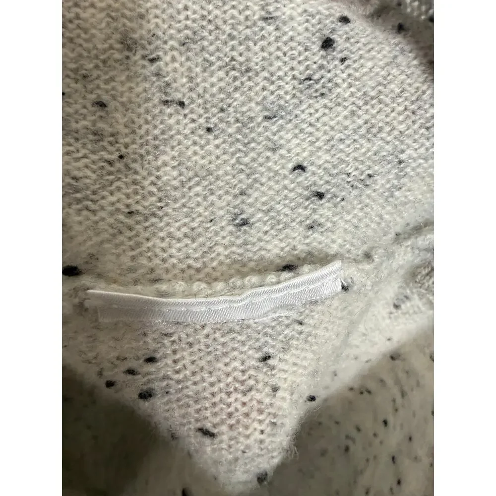 CHARTER CLUB LUXURY CASHMERE Womens M 100% Cashmere Sweater Beige Speckled Black